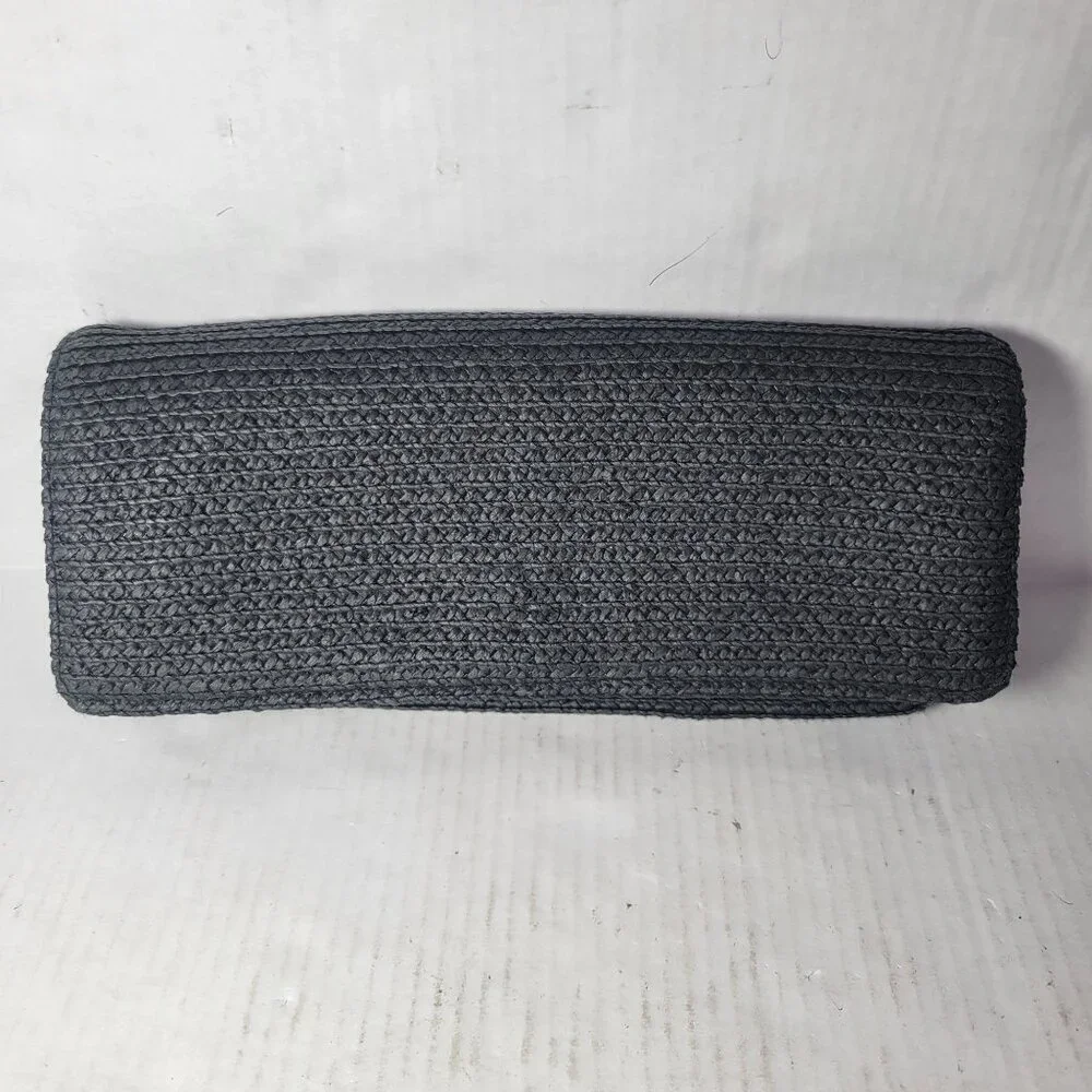 Betmar Black Woven Clutch With Magnetic Snap Closure & Interior Zipper Pocket